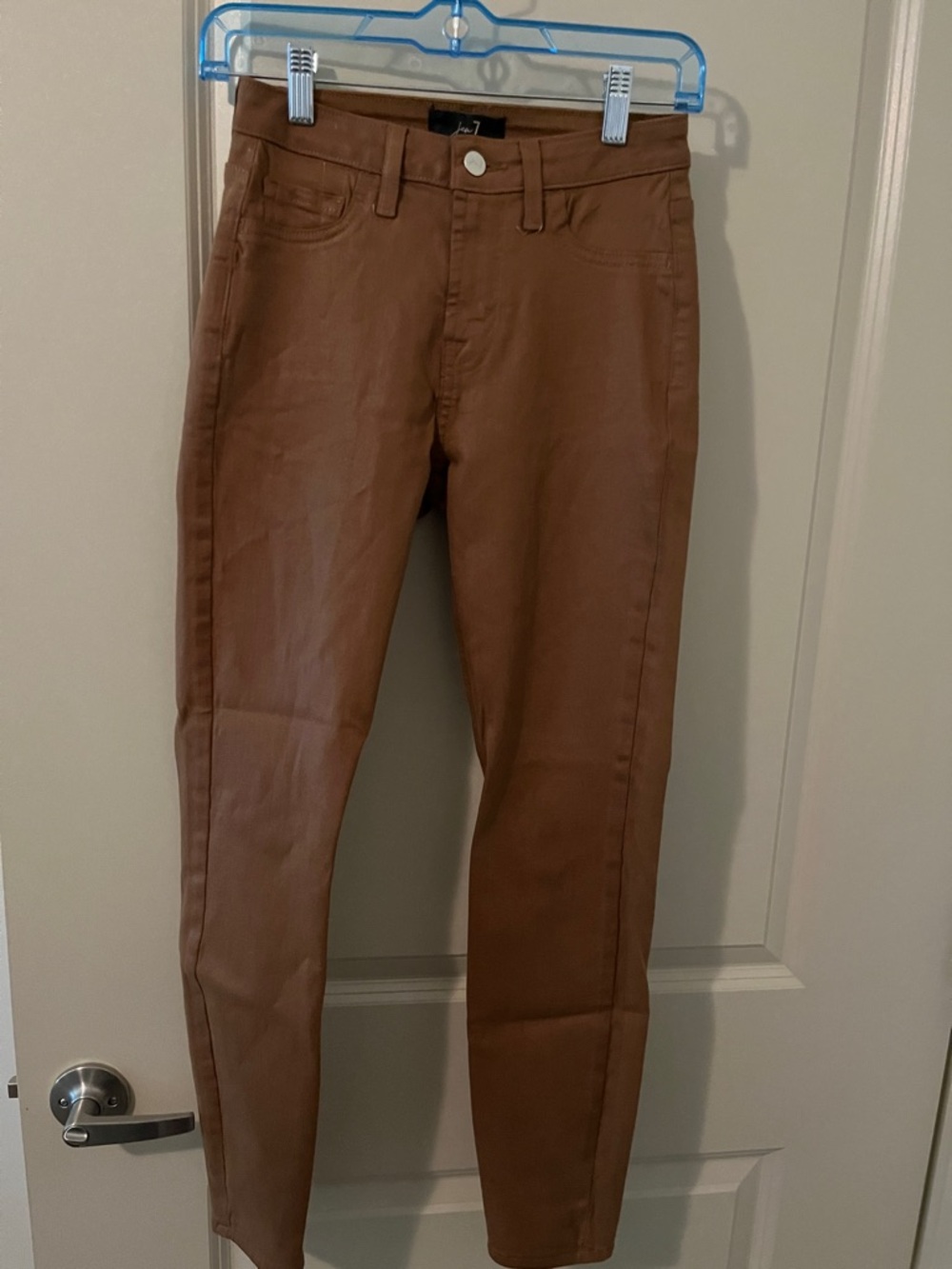 Jen7 stretchy shiny edgy y2k pleather style skinny jeans